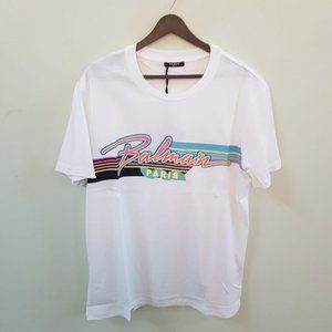 Balmain Logo Printed White T-Shirt